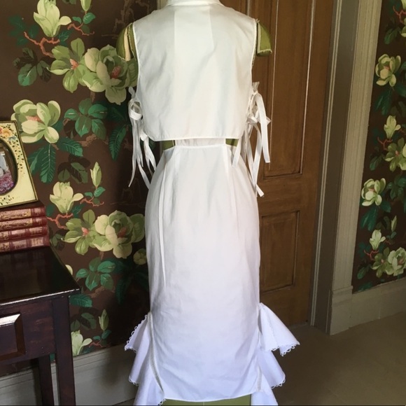 white Jonathan Simkhai button up dress - Picture 6 of 9
